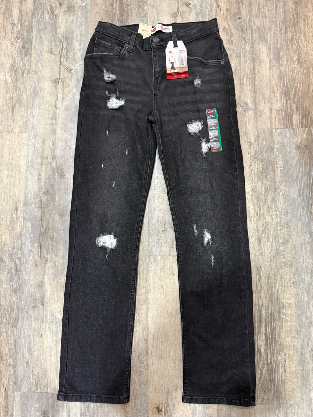 Levi's boys  Black Slim Straight Distressed Jeans